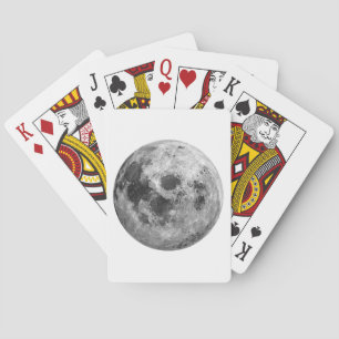 Cool Full Moon Graphic Space Astronomy Science Playing Cards