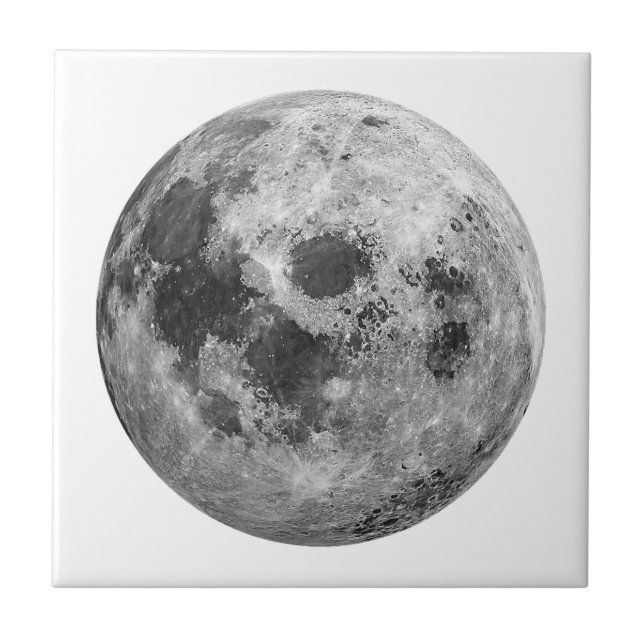 Cool Full Moon Graphic Space Astronomy Science Tile (Front)