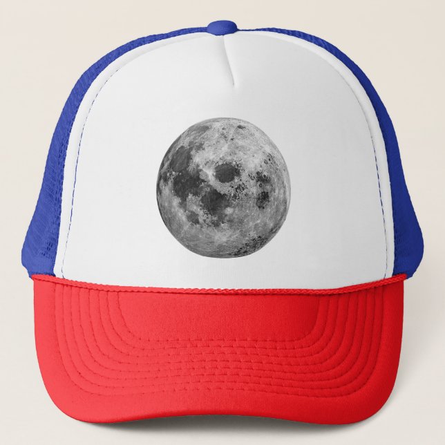 Cool Full Moon Graphic Space Astronomy Science Trucker Hat (Front)