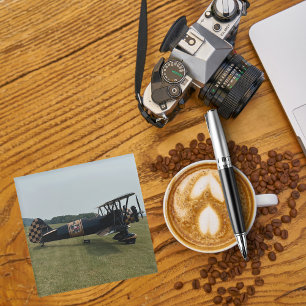 Cool Fun Aeroplane Photo, Pilot Family, Aviation  Glass Coaster