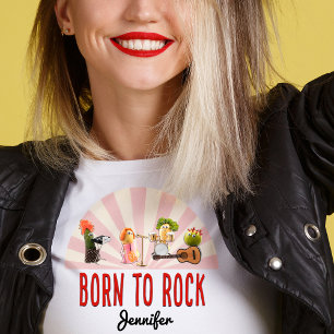Cool fun birthday t-shirt rock band gift for her