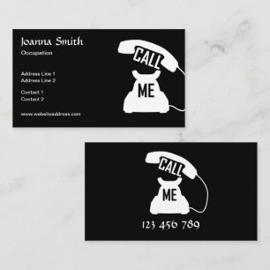 Cool Fun Black and white Call me vintage telephone Business Card