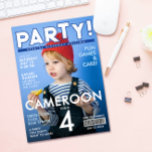 Cool Fun Blue Special Magazine Cover Kids Birthday Invitation<br><div class="desc">Celebrate your birthday in style with this Magazine Cover Birthday Invitation. Designed to look like a real magazine front page, it features a full-page photo and bold headlines. Stylish blue and white typography pop against a fun layout that feels like a celebrity cover shoot made just for your kid. It’s...</div>