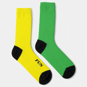 Cool Fun Bright Yellow Green Solid Colour Socks