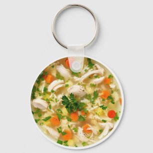 Cool Fun Chicken Noodle Soup Theme  Key Ring