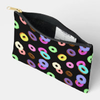 Cool fun colourful doughnuts pattern black