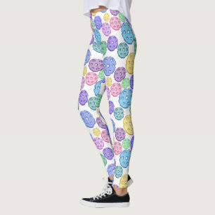 Cool Fun Colourful Pickle-ball Pattern Leggings