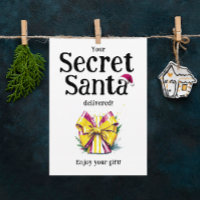 Cool Fun Colourful Secret Santa Gift Bow Watercolo