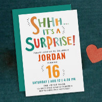 Cool Fun Colourful Surprise Party Brush Paint Typo