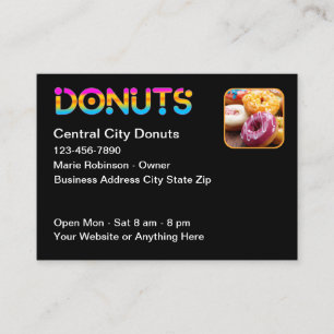 Cool Fun Donut Theme Doughnut Shop Business Card