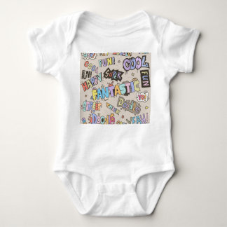 Cool Fun Doodle Lettering Vintage Baby Bodysuit