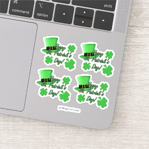 Cool fun Green top hat Shamrocks St. Patricks Day