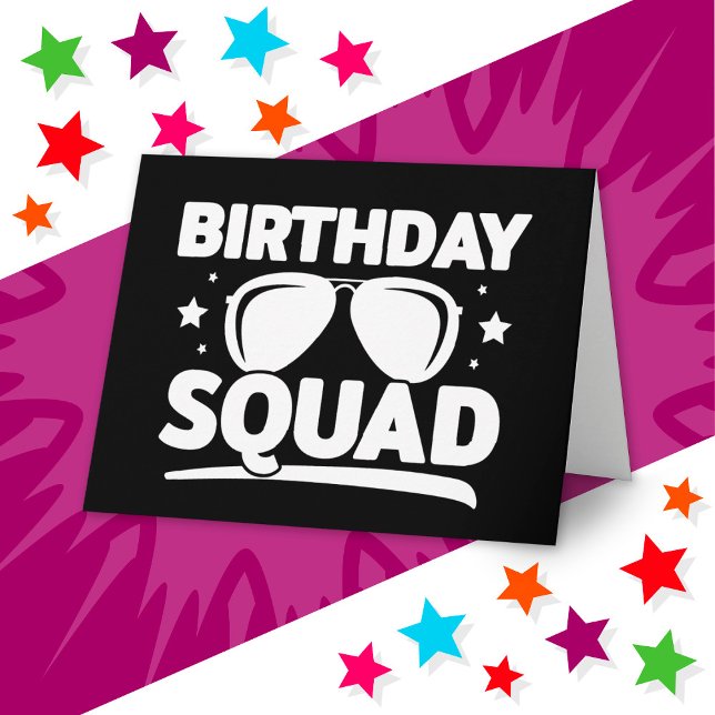 Cool Fun Matching Group Party Crew Birthday Squad Card (Creator Uploaded)