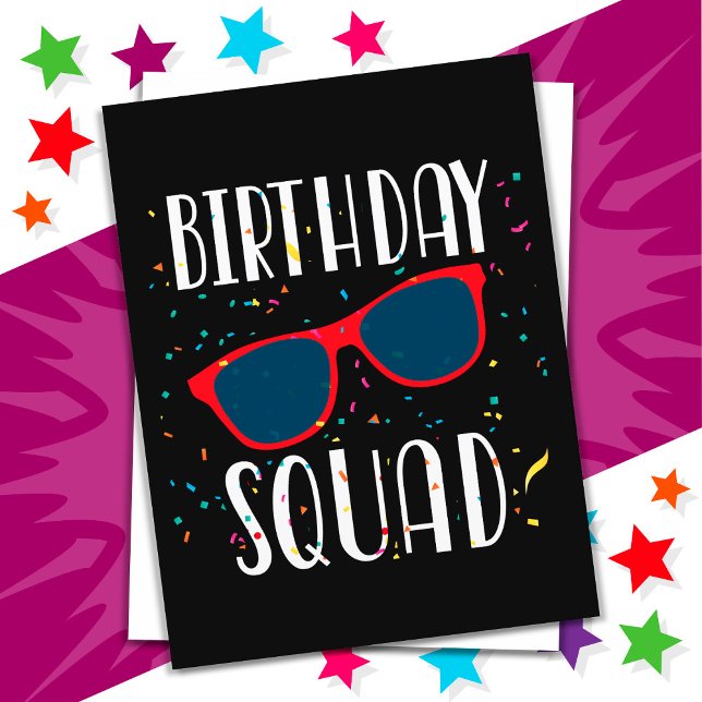 Cool Fun Matching Group Party Crew Birthday Squad Postcard (Creator Uploaded)