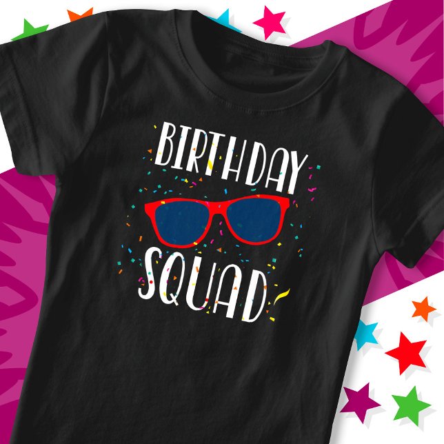 Cool Fun Matching Group Party Crew Birthday Squad T-Shirt (Creator Uploaded)