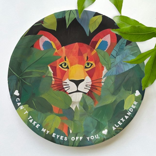 Cool Fun Orange Safari Tiger Colourful Jungle Pain Paper Plate (Creator Uploaded)