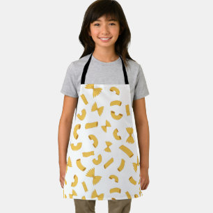 Cool fun pasta macaroni pattern on white apron