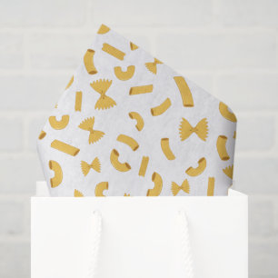 Cool fun pasta macaroni pattern on white tissue paper