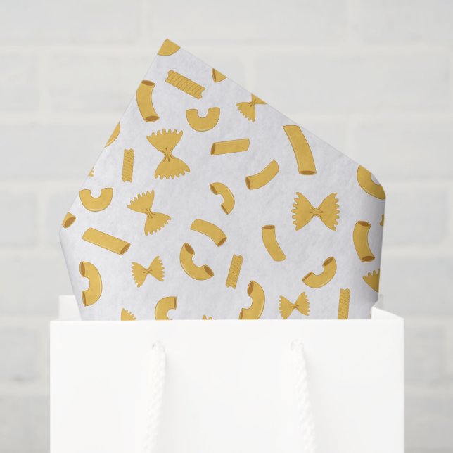 Cool fun pasta macaroni pattern on white tissue paper (Gift Bag)