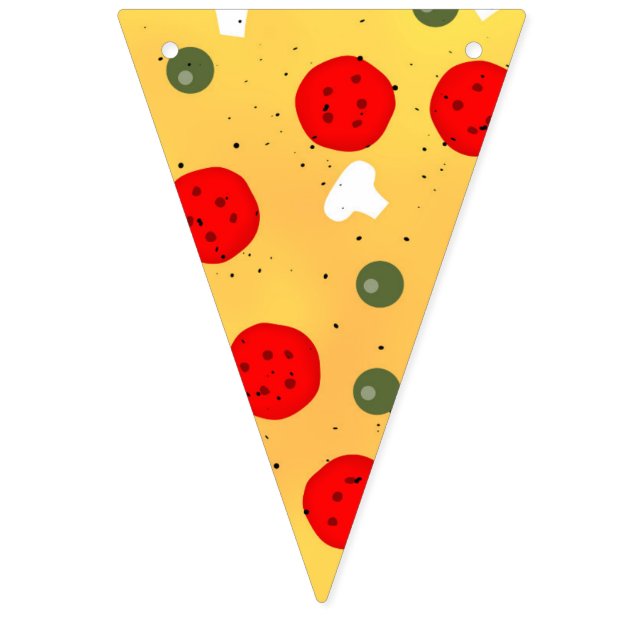Cool fun pizza party kids birthday bunting  (Sixth Flag)