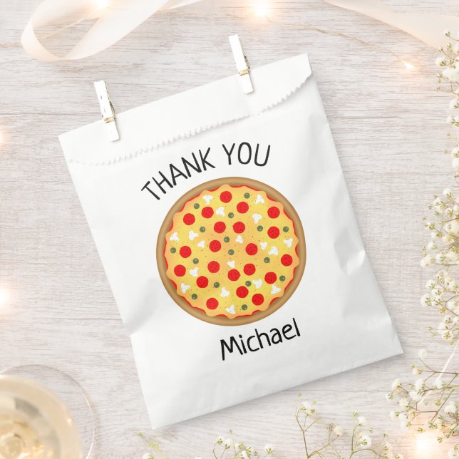 Cool fun pizza party kids birthday favour bags (Clipped)