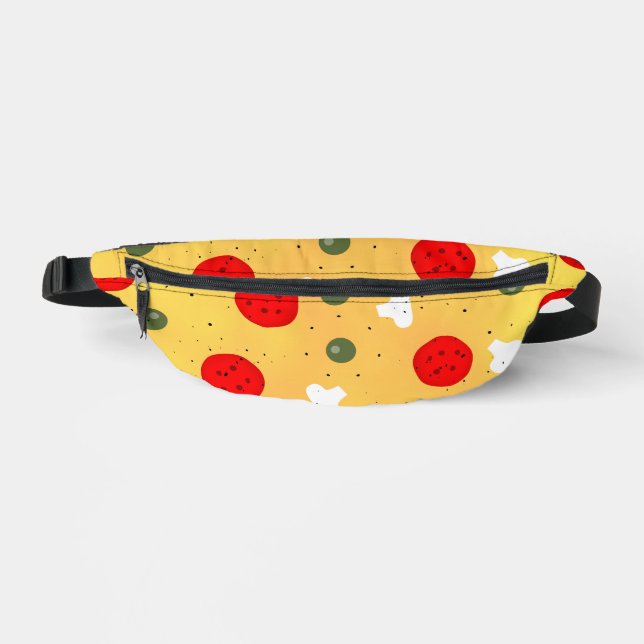Cool fun pizza pepperoni mushroom bum bags (Front)