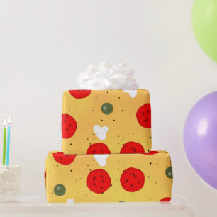 Cool fun pizza pepperoni mushroom wrapping paper