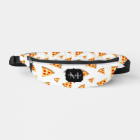 Cool fun pizza slices pattern white Monogram