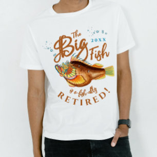 Cool Fun Terracota Brown Big Fish Grandpa Retire  T-Shirt