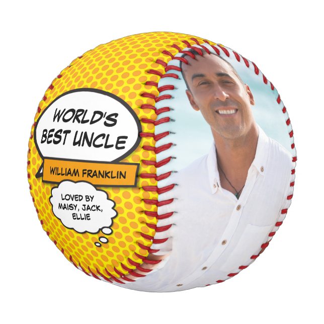 Cool Fun Uncle Modern Comic Book Photo Baseball (Angled)