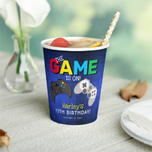 Cool Fun Video Game Birthday Party Paper Cups