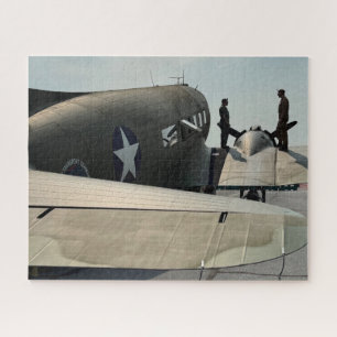Cool Fun Vintage Aeroplane Photo Pilot Aviation  Jigsaw Puzzle