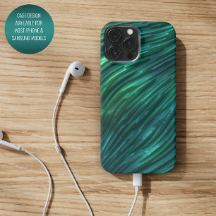 Cool Funky Dark Teal Blue Green 3D Art Pattern iPhone 16 Pro Max Case