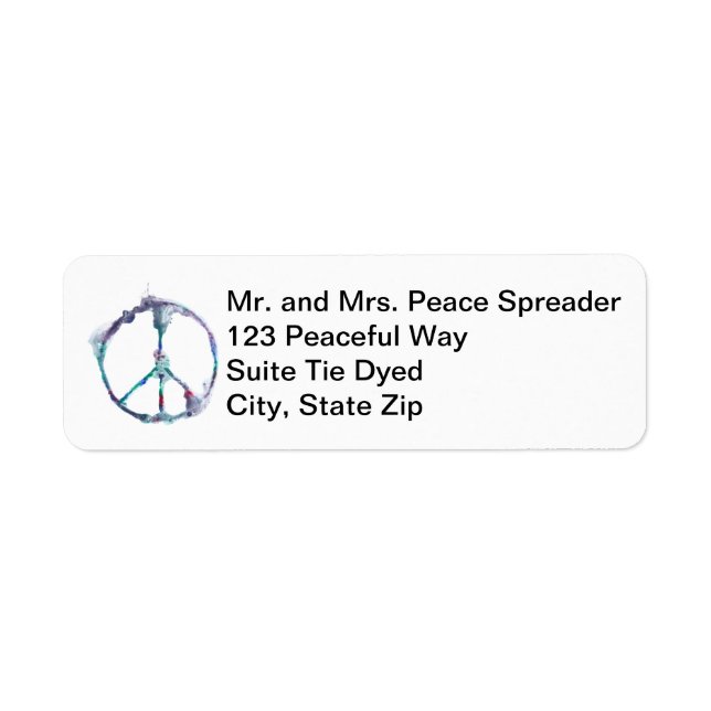 Cool Funky Modern Peace Sign Address Labels (Front)