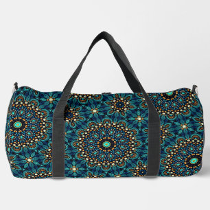 Cool Funky Teal Abstract Dot Art Pattern Duffle Bag