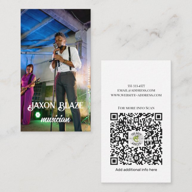 Cool Funky Urban Musician & Songwriter Add Photo  Business Card (Front/Back)