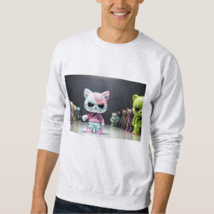Cool funny alien monster cat squad sweatshirt