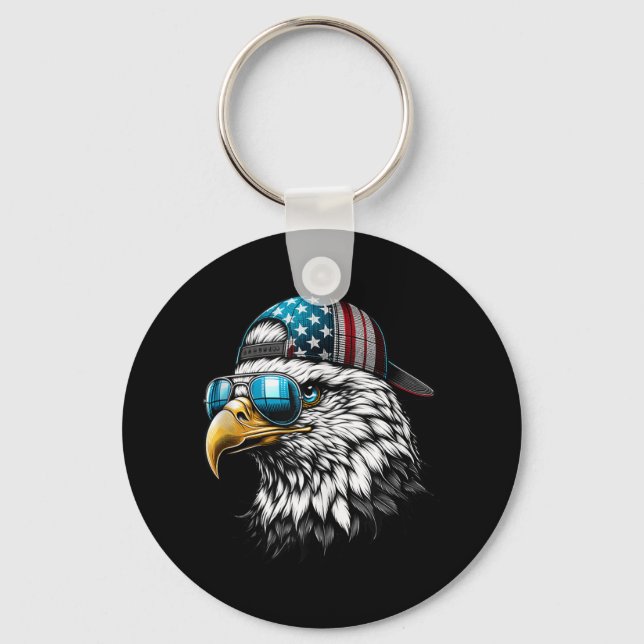 Cool Funny American Bald Eagle Inauguration Day Me Key Ring (Front)