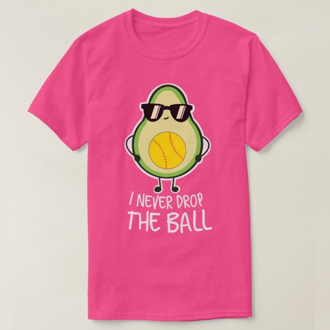 Cool Funny Avocado Softball Lover T-Shirt (Design Front)
