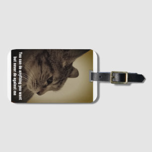 Cool & Funny Cat father meme Luggage Tag