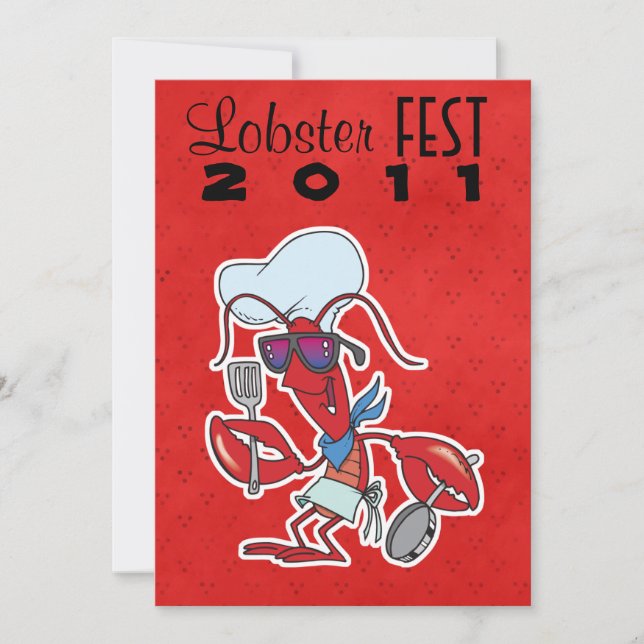 cool funny chef lobster fest feast invitation (Front)