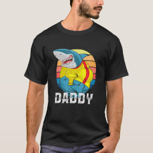 Cool Funny Daddy, Strong Muscles Shark, Best Dad E T-Shirt