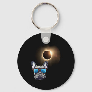 Cool Funny Dog Wearing Sungles Watching Solar Ecli Key Ring