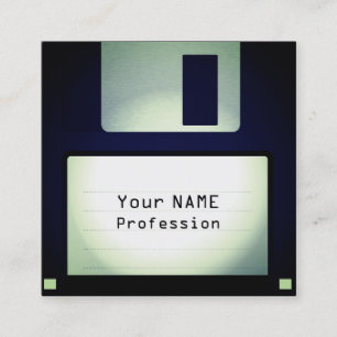 Cool funny floppy disc look square business card