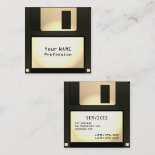 Cool funny floppy disc look square business card