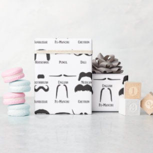 Cool Funny Mustache Diagram Wrapping Paper
