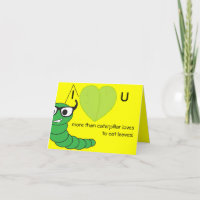 Cool funny nerdy caterpillar Valentine's Day