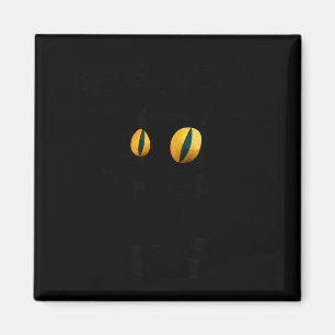 Cool Funny Pew Pew Halloween Black Cat Graphic Magnet