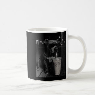 Cool Funny Pitbull Drinking Iced Coffee Lovers Mug