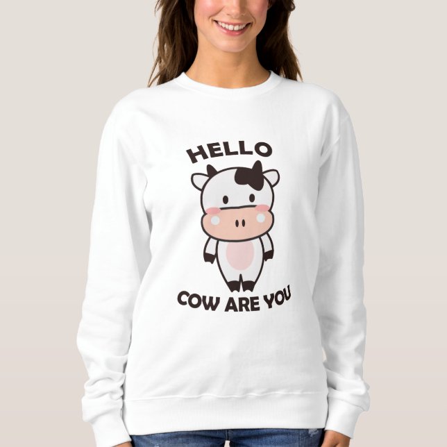 Cool Funny Pun Farm Cute Animals Kids Sweatshirt (Front)